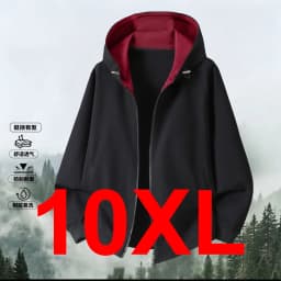 Zippered Hoodie Jacket Men 10XL 11XL Plus Size Hoodies Fashion Casual Solid Color Hoodies Male Spring Autumn