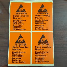 100pcs CAUTION STATIC SENSITIVE DEVICES Electronics Products Safety Warning Label Static-free Workstation Reminder Sticker