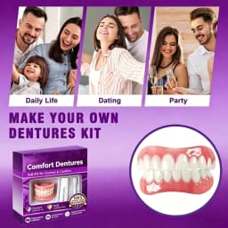 Adult Full Set Silicone Dentures Natural Upper Lower False Teeth Soft Comfort Fit Instant Smile Oral Cosmetic Accessories 2026