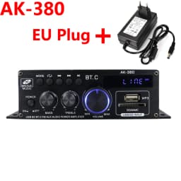 Woopker Sound Amplifier Channel 2.0 HIFI Bluetooth Amp Home Digital Audio 12V3A AK380 AK370 AK280 AK270 AK170 for Car Bass Trebl