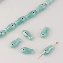 10Pcs Retro Small Fish Beads Charms Ceramic Spacer Loose Beads For Jewelry Making DIY Bracelet Accessories