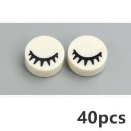 40Pcs Eye Brick 98138 Part 1x1 Tile Round Eyelash Pupile Pattern Printing Creation Smooth Building Blocks Accessory MOC Toys
