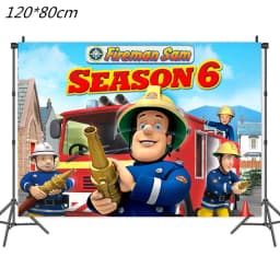 Fireman Sam Theme Happy Birthday Party Supplies Background Banner Paper Cup Plate Napkins Kids Boys Favor Balloons Decorations