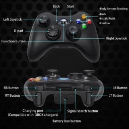 Wireless Gamepad Controller 2.4GHz ,Dual-Vibration Turbo Function ,For Xbox 360/360 Slim/Pc Game Controller Joystick