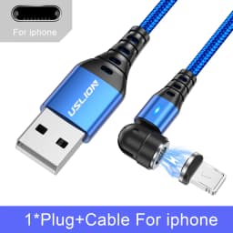 USLION 540 Rotate 3A Magnetic Cable Fast Charging Micro USB Type C Cable For iPhone Xiaomi Samsung Charger Wire Cord USB Cable