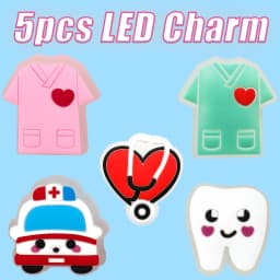 5PCS LED Shoe Charms Cats Dogs Unicorns Lighted Shoe Decorations Gamepad Cameras Diamond LED Pins for Women Girls Clog Buckles