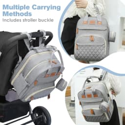 RsenFremior Large Diaper Bag with Changing Station, Foldable Diaper Bag Backpack with Bed ,Diaper Bag with Insulated Pockets