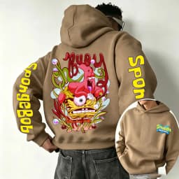 SpongeBob SquarePants and Patrick Star Cartoon Anime 2026 Spring and Autumn Men's and Women's Fashion Sports Hoodies