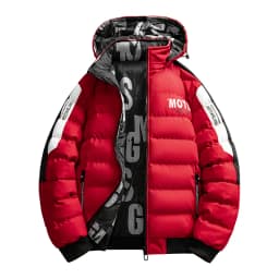 2026 Winter Men's Cotton Jacket letter pattern double-faced Cotton Jacket men Winter Coat Edition Trendy Thick solid color