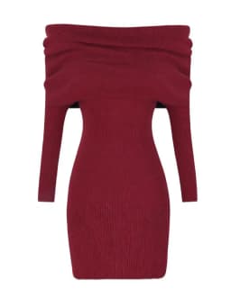 Off Shoulder Slim Waist Tunic Solid Dresses Slash Neck Long Sleeve Fashion Y2k Aesthetic Vestidos Women Sweet Elegant Chic Dress