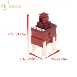 Power Switch Push Button KAN-L5 P12-2 Switch 8A 250VAC 2/4pin Self-locking for Water Heater Vacuum Cleaner