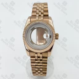 BLIGER 31mm NH05 NH06 Watch Case Fluted Curved Silver Gold Rose Gold Jubilee For Ladies Watch Date Sapphire Glass Waterproof