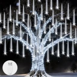 USB Falling Meteor Lights LED String Warm White Blue Colorful 30CM8Tubes 50CM8Tubes IP54 Waterproof 8 Modes Festival Yard Decor