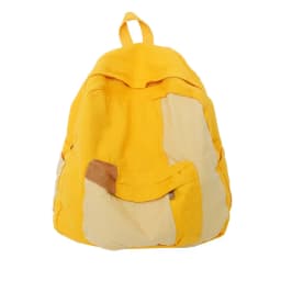Contrast Color Block Canvas Backpack Large Capacity Casual School Travel Rucksack for Student Daily Use