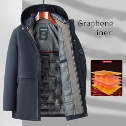 5XL Men's Winter Mid-Long Coat Warm Jacket Thick Coat Hat Detachable Long Jacket Business Jacket Mens Winter Hooded Warm Parkas