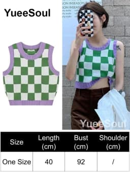 Green Knit Vest Printed Sleeveless Pullover Oversized Women Sweater Vest 2026 New Y2K Vintage Knitwear Women's Autumn Clothing