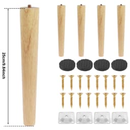4Pcs 8/15/20/25cm Solid Wood Furniture Feets Oblique/Straight Table Furniture Leg Non-slip Chair Feet Replacement Feet Sloping