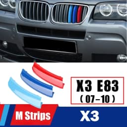 3pcs Car Front Grille Strip For BMW X3 E83 2003-2010 F25 2011-2017 G01 2018-2020 2023 M Power Performance Trim Cover Accessory