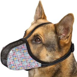 Soft Dog Muzzle for Small Large Dogs Mask Anti Biting Chewing Licking Breathable No Bark Mesh Printed Full Coverage