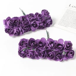 Mini Artificial Rose Bouquet Paper Fake Flowers for Home Decor Wedding Decoration Christmas New Year 2023 Ornaments Accessories