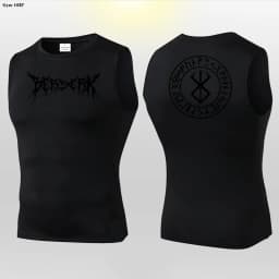 Anime Berserk Guts Print Compression Vest Men Gym Fitness Mens Vest Quick Dry Bodybuilding Tank Top Muscle Sleeveless Shirt