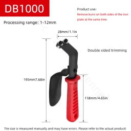 DB1000 Sheet Metal Deburring Trimming Scraper Tool 0-12mm Range Burr Trimming Cutter Double Sided Trimmer BN8010 Blades