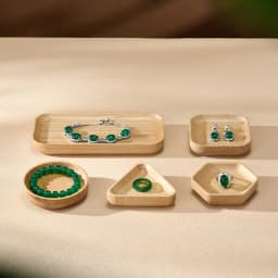 Oirlv Wooden Jewelry Tray Set Ring Storage Box Necklace Display Stand Watch Storage Box Entrance Decoration Car Key Organizer
