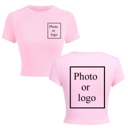 Women's Crop T-shirt Customize your team uniform design logo Y2K Fans Aid Club Fashion Party sisters DIY T-shirt Elasticity