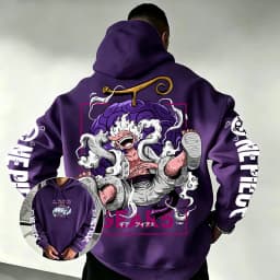 One Piece Gear 5 Luffy Devil Fruit Hoodie 2026 New Japanese Anime Fashion Y2K Casual Sportswear Men's Couple Hooded Sweatshirt