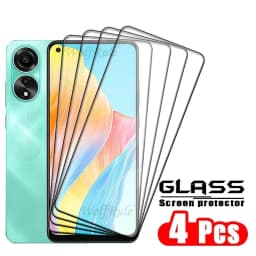 1/2/3/4PCS Full Cover Glass For OPPO A78 4G Glass OPPO A78 4G Tempered Glass HD 9H Full Cover Glue Screen Protector OPPO A78 4G