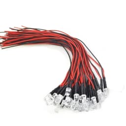 20 50 100pcs Lot 20cm Pre Wired 3mm 5mm LED Light Lamp Bulb Prewired Emitting Diodes For DIY Home Decoration DC12V