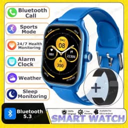 2026 New Smart Watch Bluetooth Call Message Reminder 24 Hour Health Monitoring Smart Watch Gift for Men and Women Ht22