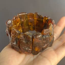 Yoowei 100% Real Amber Bracelet for Unisex Genuine Black Bead Irregular Natural Plant Medical Healing Jewelry Gift Wholesale