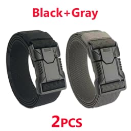 Automatic Plastic Buckle Tactical Belt Men's Multifunction Military Fan Canvas Belt Outdoor Faux Nylon Training Waist Belt Pants