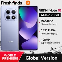 【World Premiere】Global Version Xiaomi Redmi Note 15 MTK Helio G100-Ultra Smartphone 6.77" AMOLED display 108MP camera 6000mAh