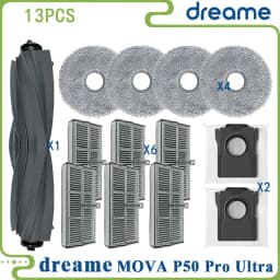Fit For (Dreame X40 Ultra / L40 Ultra, MOVA P50 Pro Ultra /P10 Pro Ultra) Main Roller Tricut Brush Filter Mop Cloth Dust Bag
