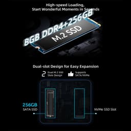 Bmax Mini PC B3 Pro Windows 11 8GB RAM 256GB SSD HDMI USB Dual Band WiFi Bluetooth DC 1000Mbps Ethernet Mini PC