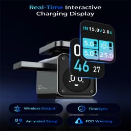 KUXIU D5 Qi2.2 25W Magnetic Wireless Charging Station With Smart TFT Color Display For iPhone 18 17 16 15 14 13/iWatch/AirPod