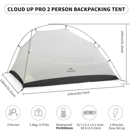 Naturehike Cloud Up Pro 1 2 3 Person Tent Outdoor Camping Tent Ultralight Waterproof Tent Free Standing Hiking Backpacking Tent