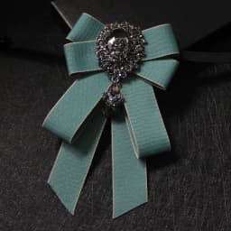 Retro Handmade Ribbon Bow Tie Brooch Rhinestones Crystal Necktie Men's Suit Shirt Collar Pin Luxulry Webbing Jewelry Accessories