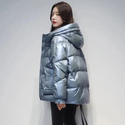 Short Down cotton Jacket For women's Winter 2026 New Glossy Fashion Loose Thick Coat Female Casual Cotton Hooded Parka Jackets