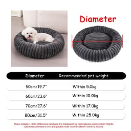 Round Dog Bed Winter Warm Cat Bed Plush Basket for Dog Washable Pet Bed for Small Medium Large Dog Sofa Cat