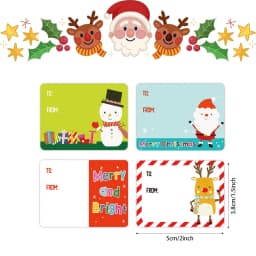 200-500 Pcs Christmas Tags Self Adhesive Gift Tags for Xmas Presents Christmas Name Labels Stickers for Wrapping Paper Birthday