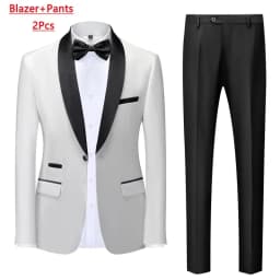 M-6XL Jacket Vest Pants Solid Color Men's Formal Business Office Suit Groom Wedding Dress Party Blazer Waistcoat Trousers Tuxedo