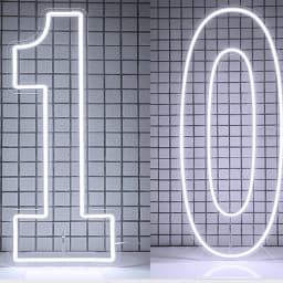 Extra-Large LED Neon Numbers Sign 76cm/100cm Stand up & Wall Mounted for Birthday Wedding Celebration Party Decor