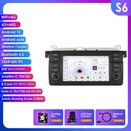 8+128G AI Voice Car Android Auto Radio for BMW E46 M3 318 320 325 330 335 Carplay 4G LTE Multimedia Player GPS Autoradio RDS SWC