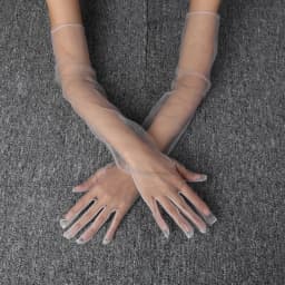 55cm DIY Cosplay Thin Transparent Mesh Long Women Solid Gloves Prom Party Accessories Etiquette Photo Shoot Anime Exhibition