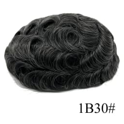 Q6 Men's Toupee Lace & PU Base Human Hair System Unit Durable Male Hair Prosthesis Wig for Full Coverage Hair Loss