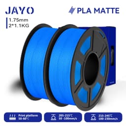 JAYO 2 Rolls 3D PLA Matte Printer Filament 1.75mm Neatly Wound PLA Filament with Matte Finish Print with 99% FDM 3D Printer