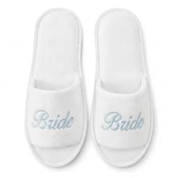 Bride & Bridesmaid, Wedding Party Guests Home Slip On Shoes Bridal Party Slippers Open-toe With Golden, Mint Green and Pink